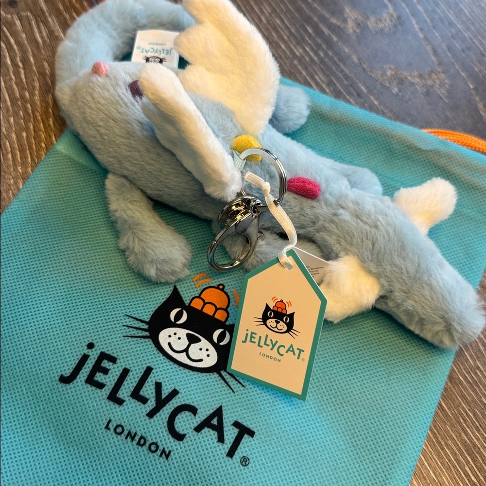 Jellycat Soft Blue Dragon Keychain
